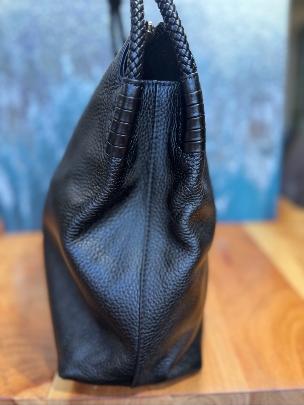 Tory Burch Classic 2010s Taylor Black Pebbled Leather Hobo Bag - Picture 6 of 11